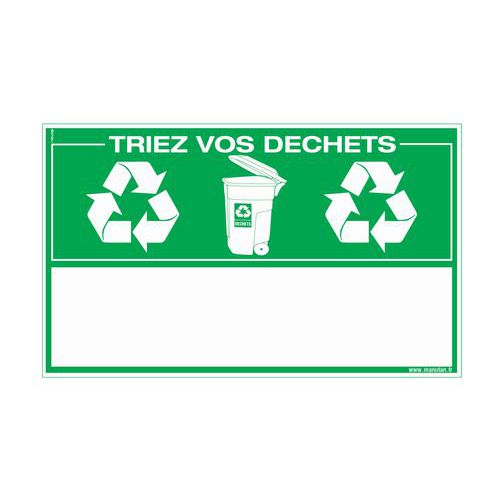 Skilt som støtter bærekraftig utvikling – Sorter avfallet ditt - stivt