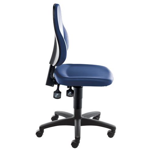 Multifunksjonell, ergonomisk verkstedstol av vinyl Multifunksjonell, ergonomisk verkstedstol av vinyl