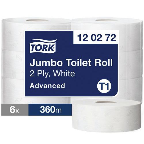 Mini og Maxi Jumbo Tork Advanced toalettpapir