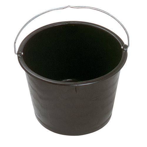 20 liter sort rund bøtte i polyetylen med hank - Mondelin