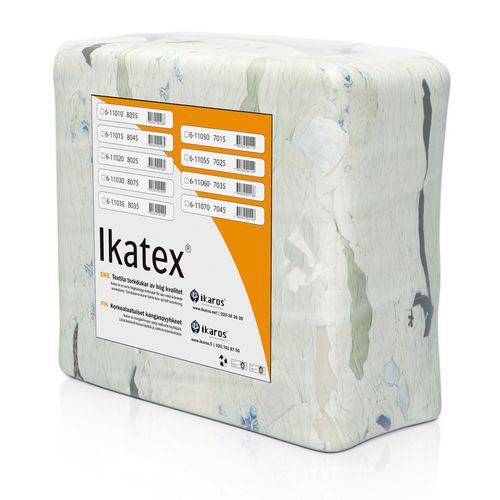 Ikatex 8025 Trikå standard, hvite kluter i 10 kg bal