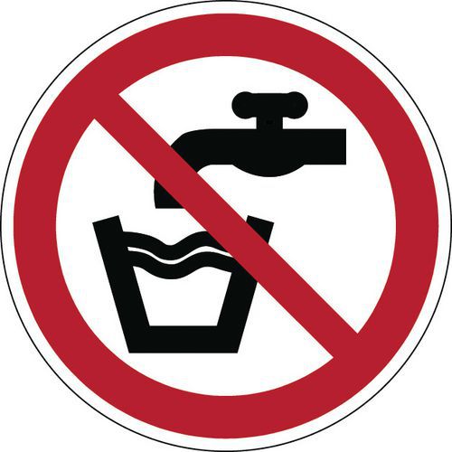 Rundt forbudsskilt - Ikke drikkevann - Stiv