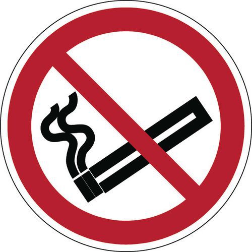 Rundt forbudsskilt - Røyking forbudt - Stiv