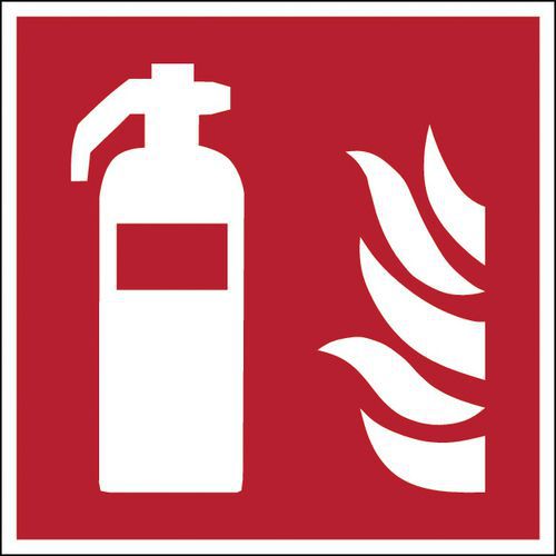 Firkantet skilt for brannsikkerhet - Brannslukkingsapparat - Selvlysende og stivt skilt