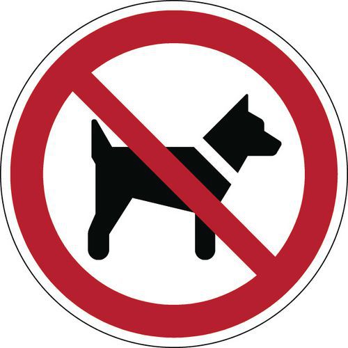 Forbudsskilt - Hunder forbudt - Stiv