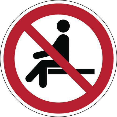 Forbudsskilt - Forbudt å sitte - Stiv