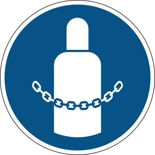 Påbudsskilt - Sikre gassflasker - Stiv