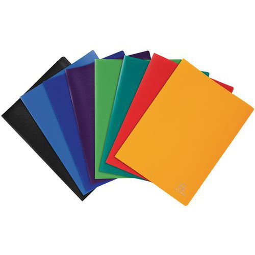 Mykt skrått dokumentomslag i polypropylen, 200 presentasjoner - Assorterte farger - Pakke à 8