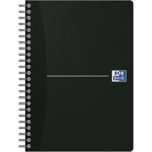 Office spiralinnbundet notisbok 148 x 210 180 sider 90 g 5 x 5 ruter svart - Oxford
