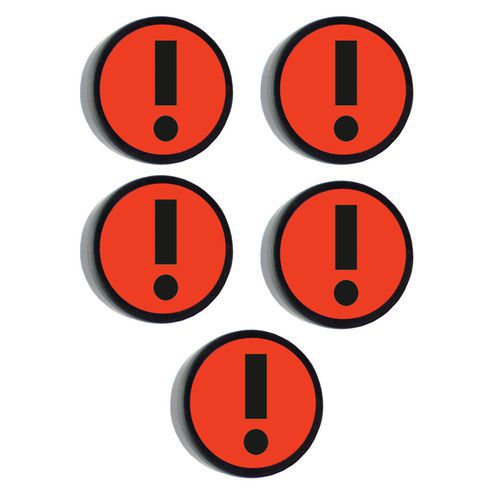 Rund magnet med Utropstegn symbol