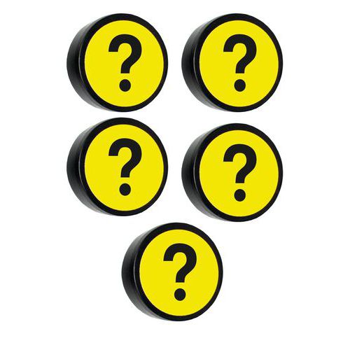 Rund magnet med Spørsmålstegn symbol