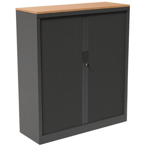 Sjalusiskap med topplate bredde 120 cm, antrasitt Sjalusiskap med topplate bredde 120 cm, antrasitt