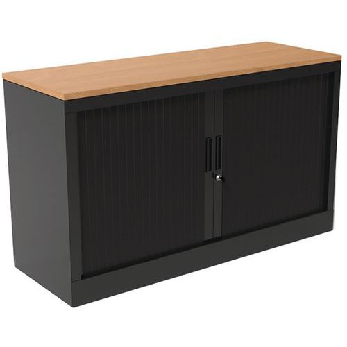 Sjalusiskap med topplate bredde 120 cm, svart Sjalusiskap med topplate bredde 120 cm, svart