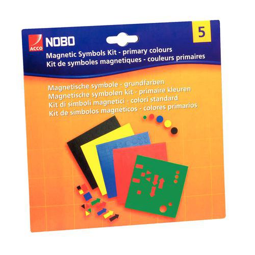 Magnetsymboler Kit med 5 farger, 81 stk