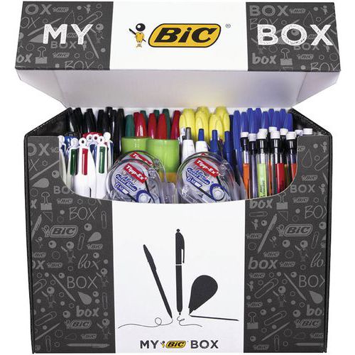 Eske med 124 skrive- og korrekturprodukter Min boks Bic Eske med 124 skrive- og korrekturprodukter Min boks Bic