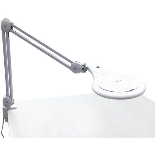 Rund, hvit LED-lupelampe – 600 lm – Manutan