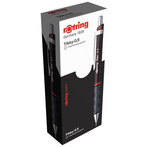 12-pakning med rOtring® Tikky II trykknapppenner - Svart kropp - rOtring® 12-pakning med rOtring® Tikky II trykknapppenner - Svart kropp - rOtring®
