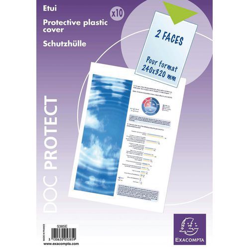 Pakke med 10 enkle plastlommer PVC glatt A4 maxi - Exacompta Pakke med 10 enkle plastlommer PVC glatt A4 maxi - Exacompta