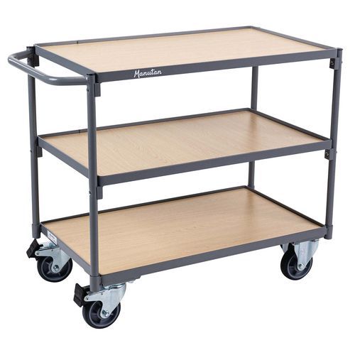 Vogn 3 hyller 250 kg - Manutan Expert