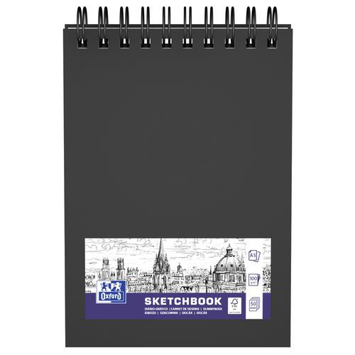 Sketchpad Oxford Art integral 100s 100g svart - Oxford