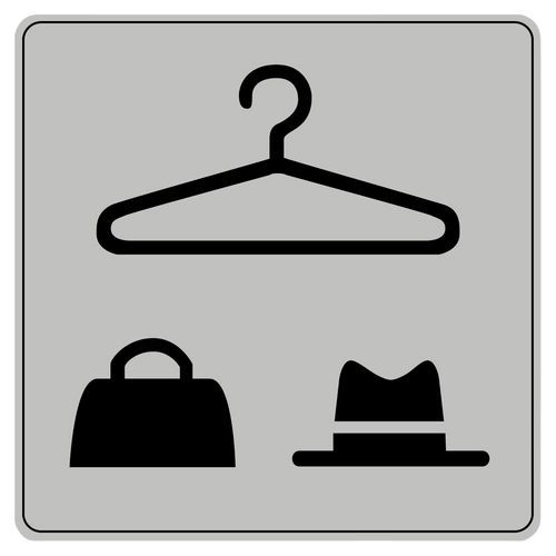 Symbolskilt pleksiglass grått garderobe