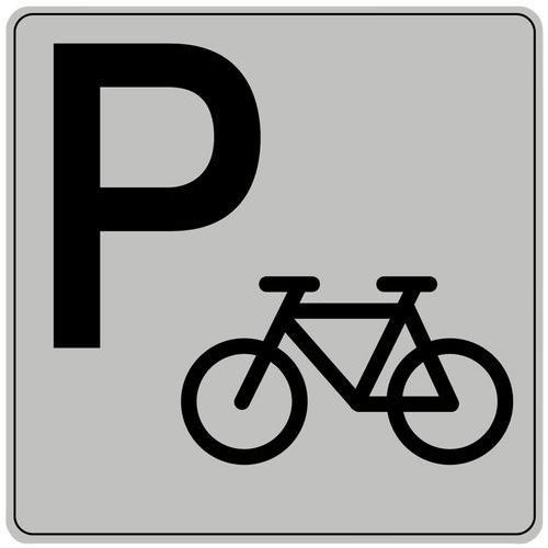 Symbolskilt pleksiglass grått sykkelparkering
