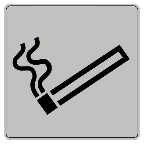 Symbolskilt pleksiglass grått røykesone