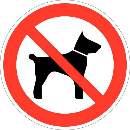 Forbudsskilt - Hunder forbudt - Tape