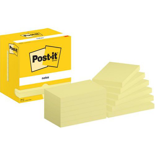 Post-it® 76 x 127 mm 12 gule puter - Post-it®