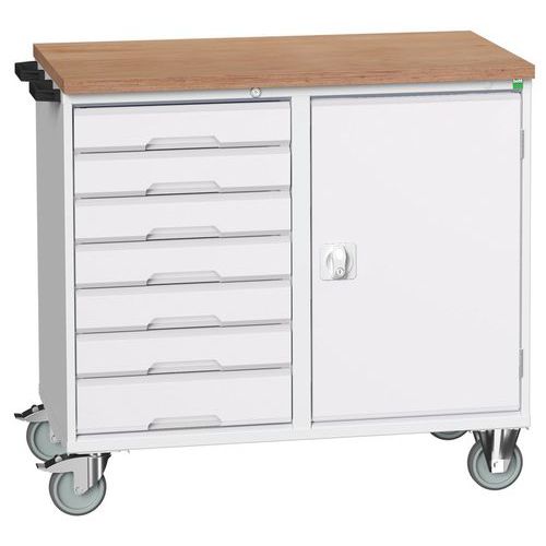 Mobil arbeidsbenk Verso med skuffer og dører 1050x600x980mm – Bott