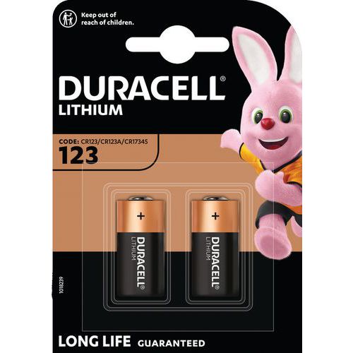 CR123 litiumbatteri - Pakning à 2 - Duracell