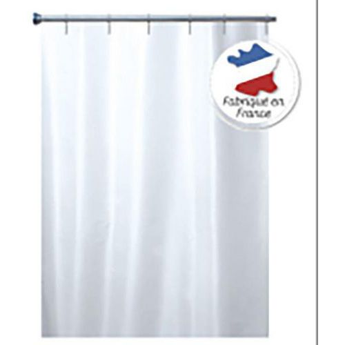 Ensfarget dusjforheng polyester med ringer - Hvit - Arvix Ensfarget dusjforheng polyester med ringer - Hvit - Arvix