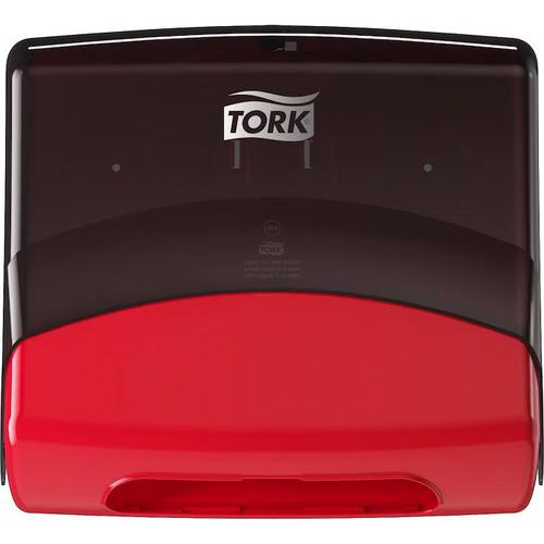 Håndkledispenser Tork W4 Perform. top-pak rød/svart