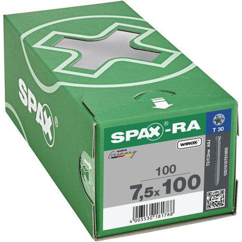 Eske med 100 T-Star Plus Wirox TX rammeankre Ø 7,5 mm - Spax