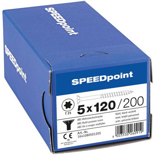 Eske med blandede skruer forsenket hode TX Ø 3,5 til 5 mm - SpeedPoint