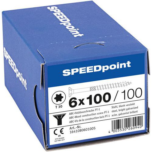Eske med konstruksjonsskruer tre forsenket hode TX Ø - SpeedPoint