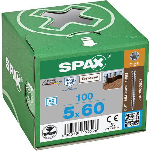 Eske med terrasseskruer sylindrisk hode TX Ø 5 mm - Spax