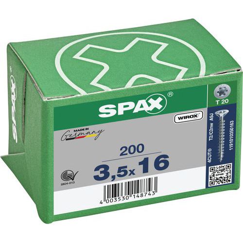 Eske med 200 universalskruer T-Star Plus forsenket hode TX Ø - Spax