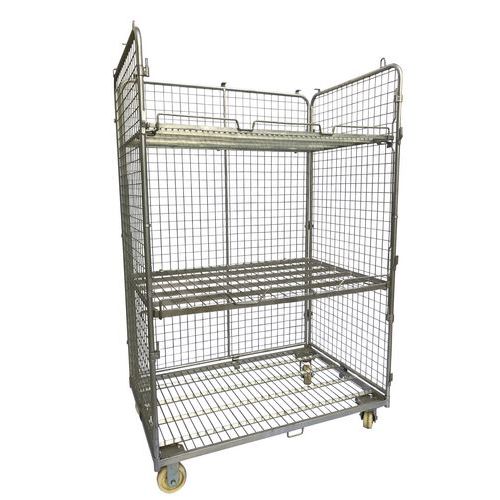 Stor tresidig rullebeholder – 2 hyller – kapasitet 600 kg – Manutan Stor tresidig rullebeholder – 2 hyller – kapasitet 600 kg – Manutan