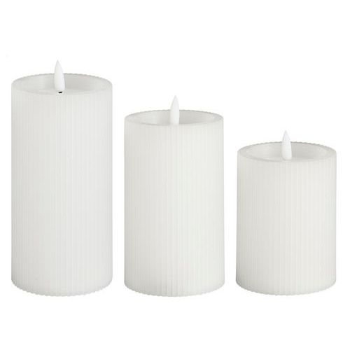 LED lys Piler hvit 3-pakning med timer og batteri