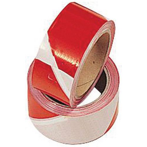 Avsperringsbånd, rødt og hvitt i polyetylen - Mondelin