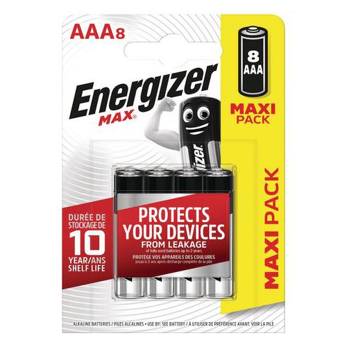Max AAA-batterier - Pakning à åtte - Energizer