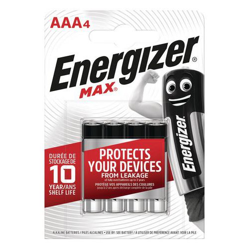 Max AAA-batterier - Pakning à 4 - Energizer