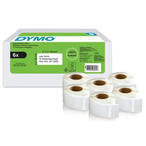 Returetikett selvklebende 6 ruller LabelWriter - Dymo®