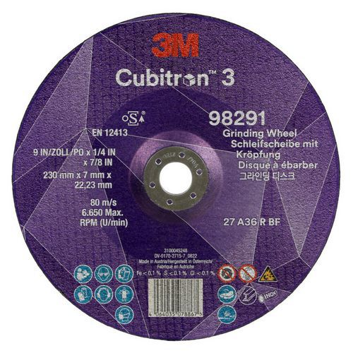 Slipeskive med offsetnav Cubitron 3 T27 - 3M Slipeskive med offsetnav Cubitron 3 T27 - 3M
