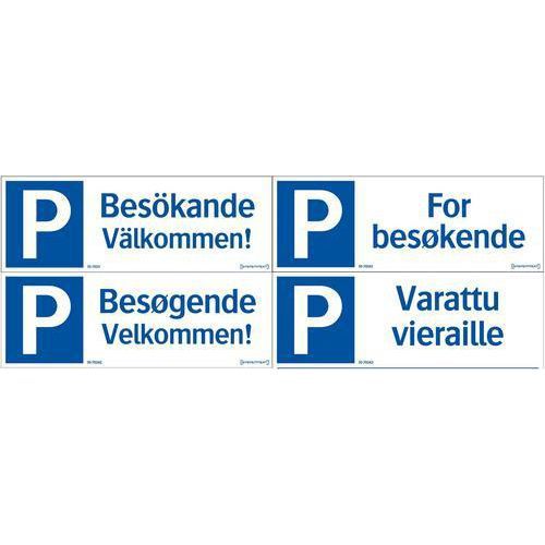 Parkeringsskilt - Besøkende velkommen - Systemtext Parkeringsskilt - Besøkende velkommen - Systemtext
