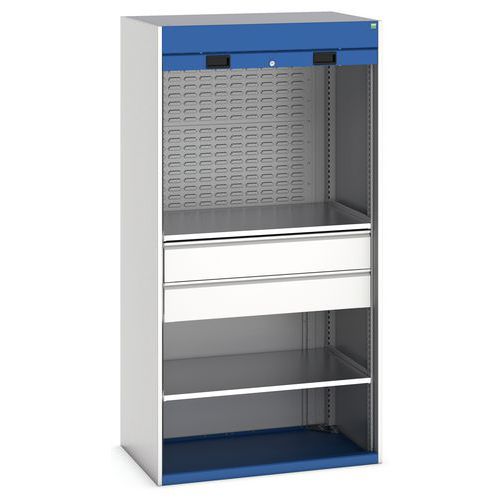 Skap med rulleport og skuffer Cubio 2000x1050mm - Bott