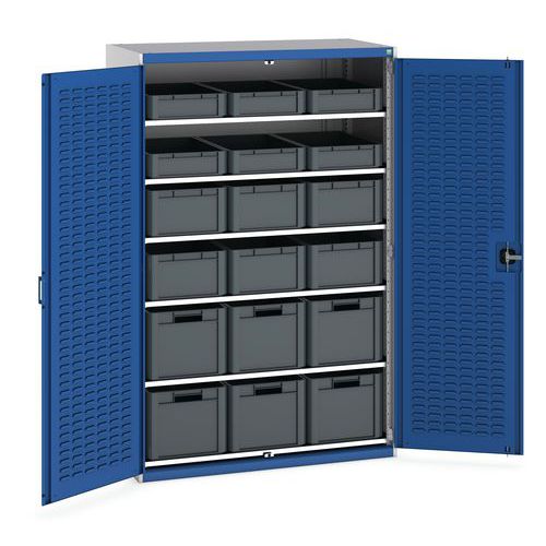 Skap med 18 eurobokser 1300x650x2000 mm – Bott