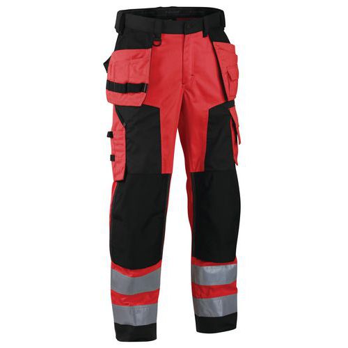 Softshellbukse varsel Hivis Rød/Svart