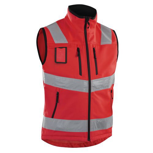 Softshellvest varsel Rød highvis